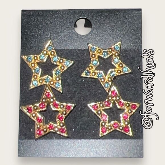 Bundle 3 for $15 Starry Night Rhinestone Earrings Set - Picture 3 of 7